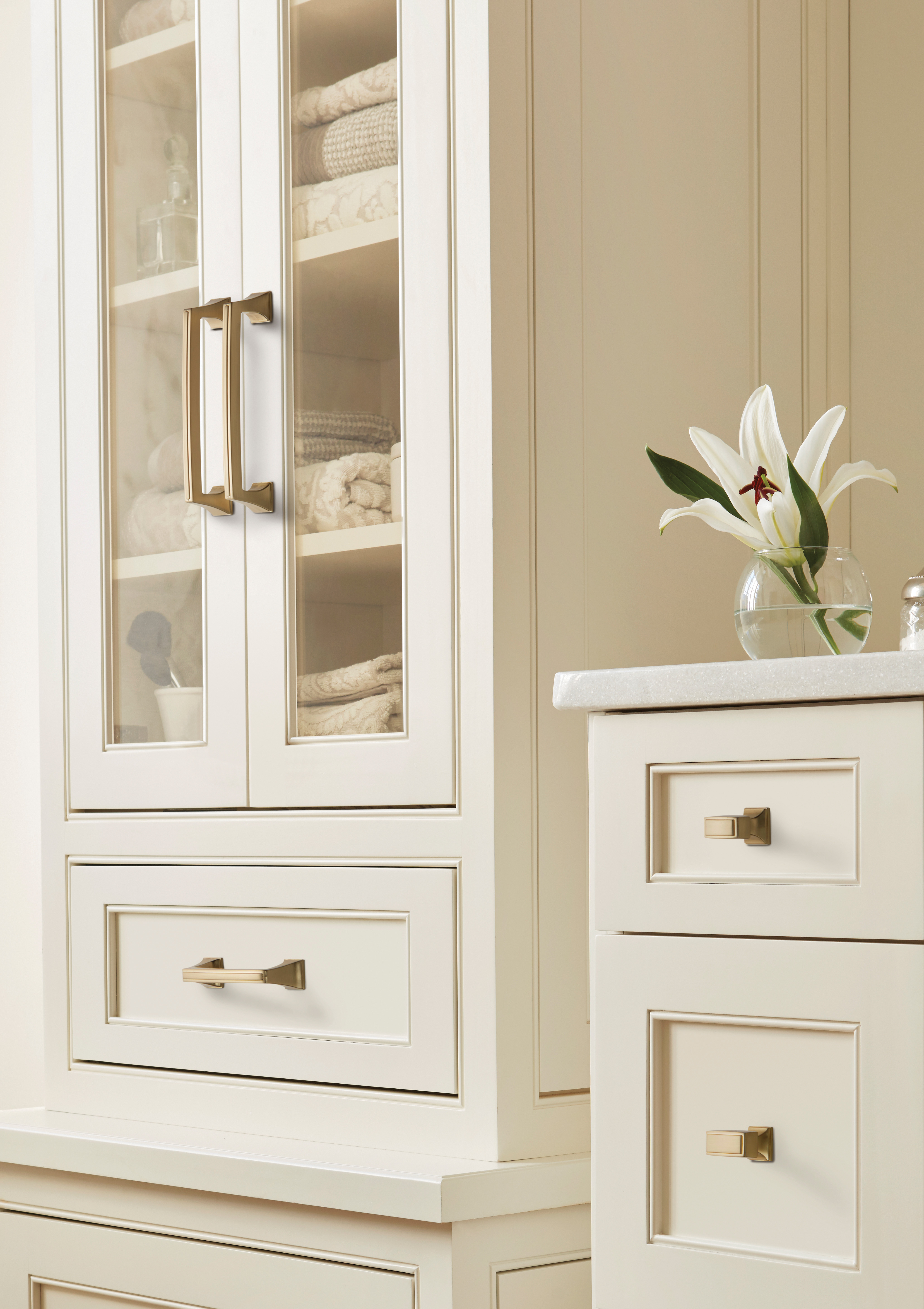 Amerock Lifestyle Golden-Champagne_Pull_Amerock_Cabinet-Hardware_Mulholland_BP53529BBZ_Lifestyle_Bathroom_19-1