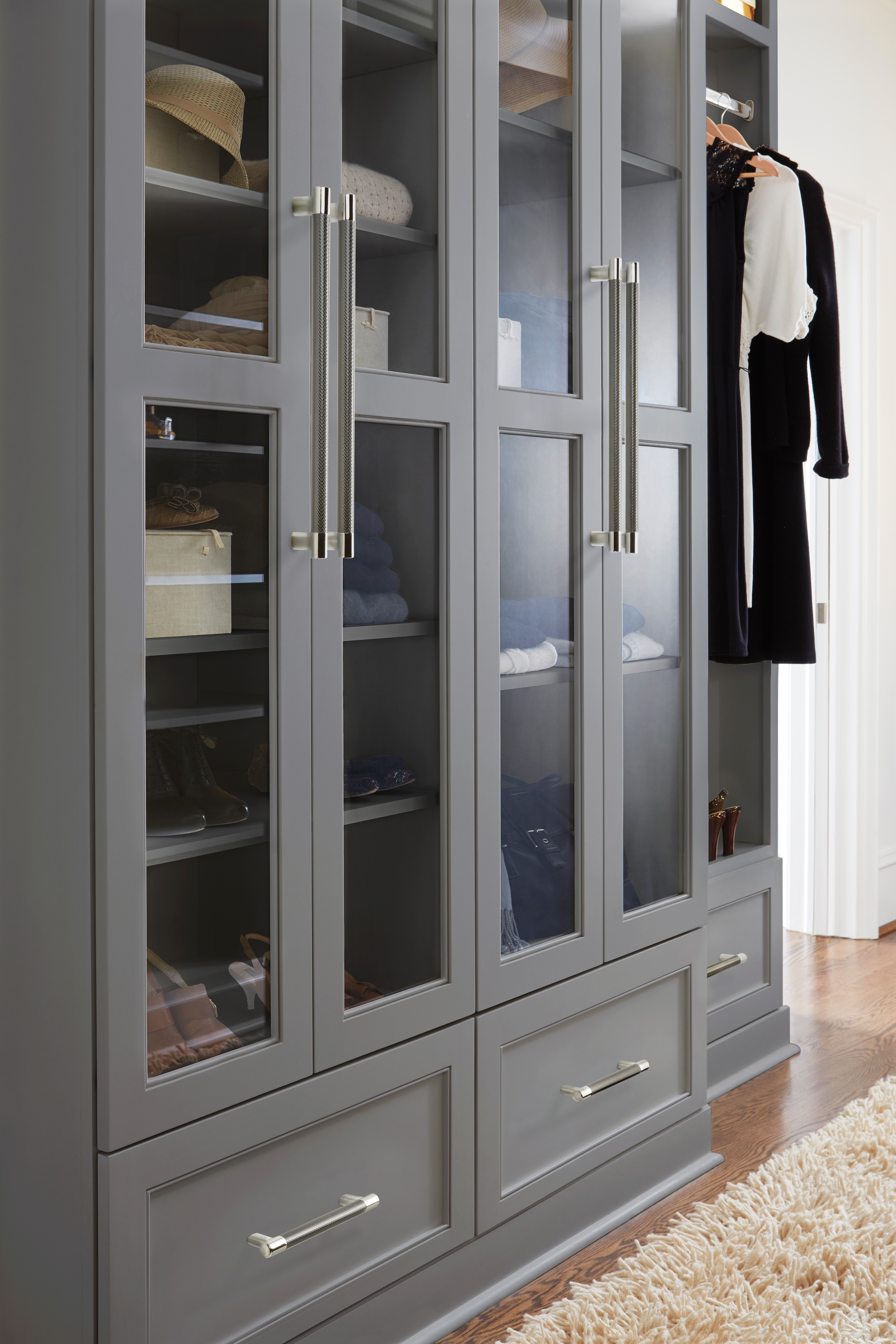 Amerock Lifestyle Polished-Nickel-and-Gunmetal_Pulls_Amerock_Cabinet-Hardware_Esquire_BP36559PNGM_BP36561PNGM_Lifestyle_Closet_19_2